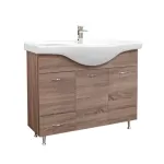 Dulap de baie Leziter Vanessa 105 cu lavoar ceramic, gri Sonoma, 100,5 cm