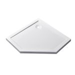 Tavă de duș pentagonală Leziter Modena Slim 100x100 cm, acril ABS alb, profil 5 cm