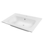 Lavoar Wellis Ginger 80 din marmură artificială turnată, alb, 80 cm