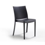 Scaun de grădină Pirlo Leziter din plastic grafit, rezistent UV, 55x47x82 cm