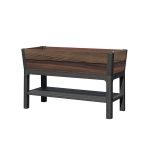 Ghiveci înălțat Curver Deco 110L, plastic efect nuc cu raft inferior