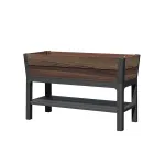 Ghiveci înălțat Curver Deco 110L, plastic efect nuc cu raft inferior