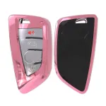 Husă cheie smartkey compatibilă BMW Seria G 3/4 butoane, roz, TPU+PC