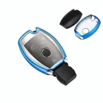 Husă cheie Smartkey compatibilă Mercedes-Benz 3 butoane, albastră TPU+PC