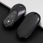 Husa Cheie Smartkey Compatibila cu Mercedes Benz 3 Butoane Neagra TPU+PC S Class W223 2020 2021