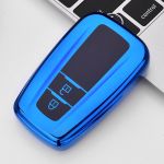 Husa Tpu Compatibila cu Cheie TOYOTA CHR PRIUS CAMRY COROLLA 2 BUTOANE ALBASTRA