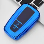 Husă cheie Toyota din TPU, albastră, pentru SmartKey 2 butoane (CHR/Prius/Camry/Corolla)