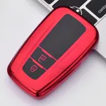 Husă TPU roșie pentru cheie Toyota 2 butoane, compatibilă CHR/Prius/Camry/Corolla