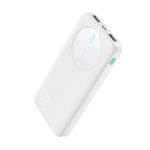 Powerbank JOYROOM 10000mAh cu 2x USB + USB-C, incarcare rapida PD 12W, indicator LED, alb