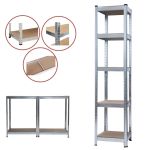 Raft metalic cromat Leziter 180x40x40 cm, 5 polite, pana la 175 kg/polita