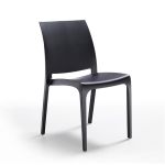 Scaun de grădină Leziter Volare din plastic PP, grafit, rezistent UV