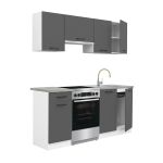 Leziter Unitate de bucătărie Praktik 180, corp alb, față antracit