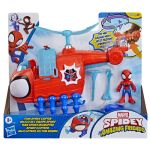 SPIDEY SI PRIETENII LUI UIMITORI MARVEL SET ECHIPA SPIDEY CU ELICOPTER SI ACCESORII 7.6CM SuperHeroes ToysZone