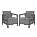 Set 2 fotolii de grădină Curver Scandi Linea Duo, grafit-gri rece