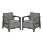 Set 2 fotolii de grădină Curver Scandi Linea Duo, grafit-gri rece