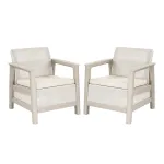 Set 2 fotolii de grădină Curver Scandi Linea Duo, gri-bej pietriș, asamblare CLICK