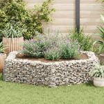 Strat înălțat gabion hexagonal, 200 x 173 x 40 cm GartenMobel Dekor