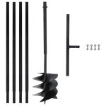 Burghiu de pământ cu mâner 250 mm, tub extensibil la 4 m, oțel GartenMobel Dekor