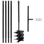 Burghiu de pământ cu mâner 250 mm, tub extensibil la 4 m, oțel GartenMobel Dekor