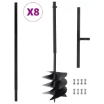 Burghiu de pământ cu mâner 250 mm, tub extensibil la 8 m, oțel GartenMobel Dekor