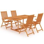 Set mobilier de grădină, 5 piese, lemn masiv de tec GartenMobel Dekor
