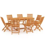 Set mobilier de grădină, 9 piese, lemn masiv de tec GartenMobel Dekor