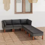 Set mobilier de grădină cu perne, 6 piese, gri, poliratan GartenMobel Dekor