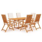 Set mobilier de grădină cu perne, 7 piese, lemn masiv de tec GartenMobel Dekor