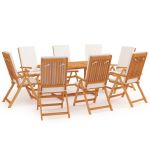 Set mobilier de grădină cu perne, 9 piese, lemn masiv tec GartenMobel Dekor
