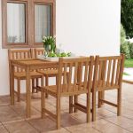 Set de mobilier de grădină cu 5 piese, 140x80 cm, lemn masiv de tec GartenMobel Dekor