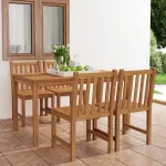 Set de mobilier de grădină cu 5 piese, 140x80 cm, lemn masiv de tec GartenMobel Dekor