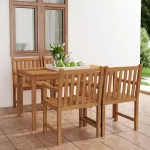 Set de mobilier de grădină cu 5 piese, 140x80 cm, lemn masiv de tec GartenMobel Dekor
