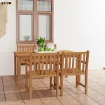 Set de mobilier de grădină cu 5 piese, 150x90 cm, lemn masiv de tec GartenMobel Dekor