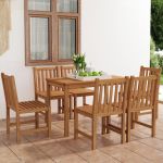 Set de mobilier de grădină cu 7 piese, 120x70 cm, lemn masiv de tec GartenMobel Dekor