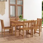 Set de mobilier de grădină cu 7 piese, 140x80 cm, lemn masiv de tec GartenMobel Dekor