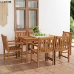 Set de mobilier de grădină cu 7 piese, 140x80 cm, lemn masiv de tec GartenMobel Dekor