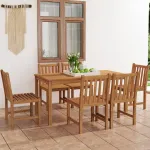 Set de mobilier de grădină cu 7 piese, 160x80 cm, lemn masiv de tec GartenMobel Dekor