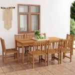 Set de mobilier de grădină cu 9 piese, 180x90 cm, lemn masiv de tec GartenMobel Dekor