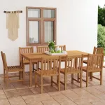 Set de mobilier de grădină cu 9 piese, 200x100 cm, lemn masiv de tec GartenMobel Dekor