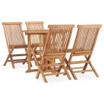 Set mobilier de exterior pliabil, 5 piese, lemn masiv de tec GartenMobel Dekor
