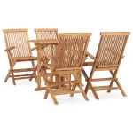 Set mobilier de exterior pliabil, 5 piese, lemn masiv de tec GartenMobel Dekor