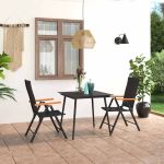 Set mobilier de grădină, 3 piese, negru și maro GartenMobel Dekor
