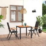 Set mobilier de grădină, 3 piese, negru și maro GartenMobel Dekor
