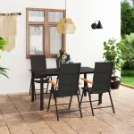 Set mobilier de grădină, 5 piese, negru și maro GartenMobel Dekor