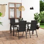 Set mobilier de grădină, 5 piese, negru GartenMobel Dekor