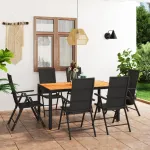 Set mobilier de grădină, 7 piese, negru și maro GartenMobel Dekor