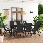 Set mobilier de grădină, 9 piese, negru GartenMobel Dekor