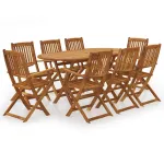 Set mobilier de grădină pliabil, 9 piese, lemn masiv acacia GartenMobel Dekor