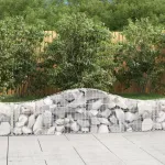 Coșuri gabion arcuite 15 buc, 200x30x40/60 cm, fier galvanizat GartenMobel Dekor