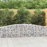 Coșuri gabion arcuite 3 buc, 400x30x60/80 cm, fier galvanizat GartenMobel Dekor